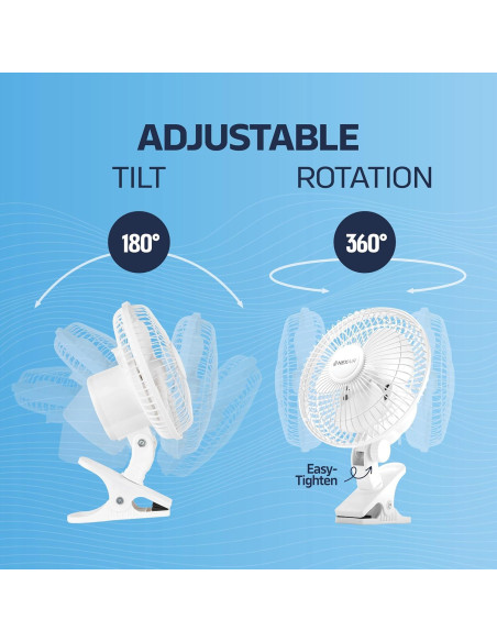Ventilador de Clip NEXAIR NF001-WH-Q 6" Silencioso 2 Velocidades Ventilador de Clip NEXAIR NF001-WH-Q 6" Silencioso 2 Velocidades