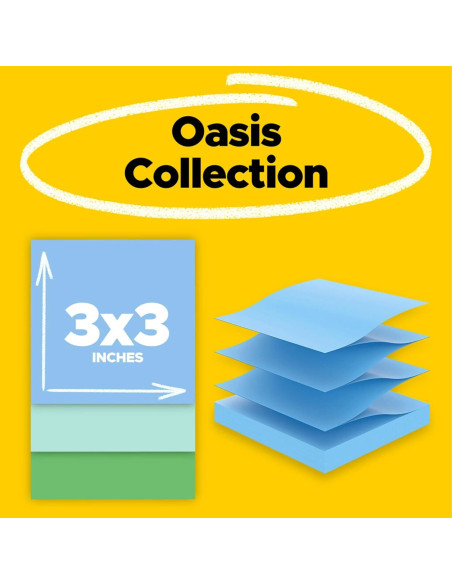 Notas Adhesivas Super Sticky Post-it Oasis 3x3" 100% Recicladas Notas Adhesivas Super Sticky Post-it Oasis 3x3" 100% Recicladas