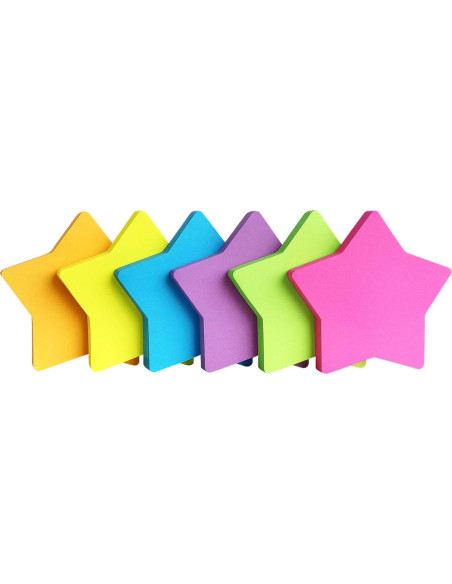 Notas Adhesivas Estrella SIMONA 6 Colores Brillantes 75 Hojas Notas Adhesivas Estrella SIMONA 6 Colores Brillantes 75 Hojas
