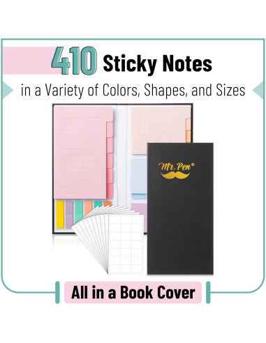 Set de Notas Adhesivas Mr. Pen 410 Piezas Pastel Macaron