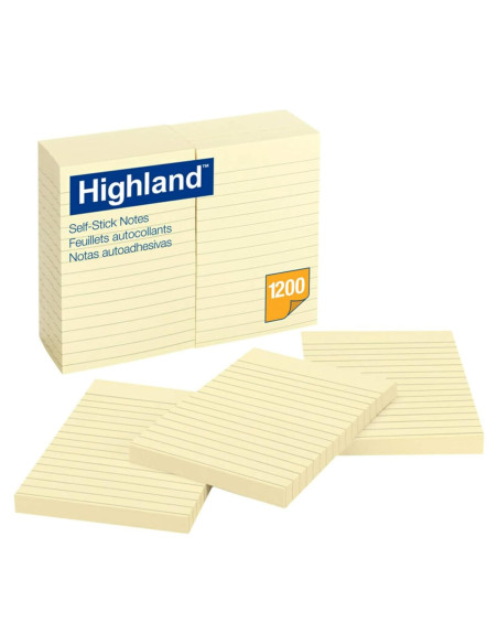 Notas autoadhesivas Highland 10x15 cm Amarillo 1200 hojas Notas autoadhesivas Highland 10x15 cm Amarillo 1200 hojas