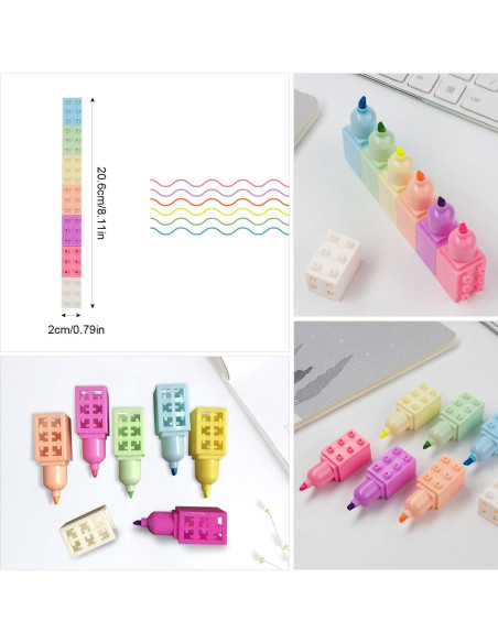 Set de 7 Bolígrafos Resaltadores Kawaii CNYMANY Multicolor Set de 7 Bolígrafos Resaltadores Kawaii CNYMANY Multicolor