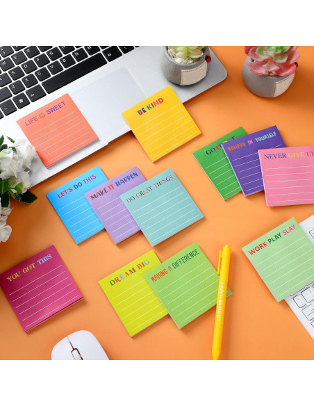 Notas Adhesivas Motivacionales Yinder 24 Pcs 7.62x7.62cm Notas Adhesivas Motivacionales Yinder 24 Pcs 7.62x7.62cm