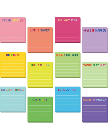 Notas Adhesivas Motivacionales Yinder 24 Pcs 7.62x7.62cm