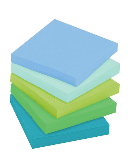 Notas Reutilizables Post-it Recicladas 7.6x7.6 cm Oasis, 5 Bloc Notas Reutilizables Post-it Recicladas 7.6x7.6 cm Oasis, 5 Bloc