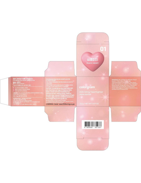 Iluminador Cremoso Colorgram Milk Bling Durazno 1.98g Iluminador Cremoso Colorgram Milk Bling Durazno 1.98g