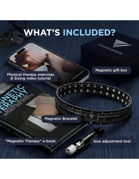 Pulsera Magnética Vigor Wave de Titanio para Hombres - Alivio Dolor Pulsera Magnética Vigor Wave de Titanio para Hombres - Alivio Dolor