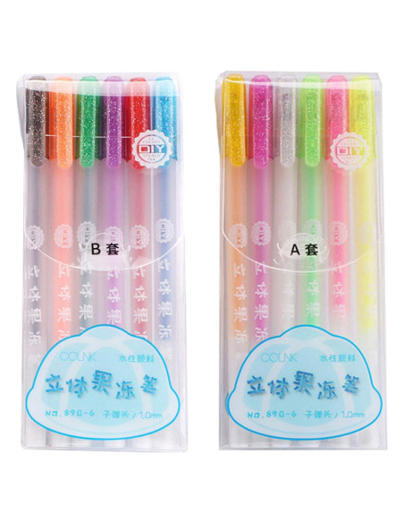 Lápices de Gel 3D FAMOORE - Paquete de 12 Colores Brillantes Lápices de Gel 3D FAMOORE - Paquete de 12 Colores Brillantes