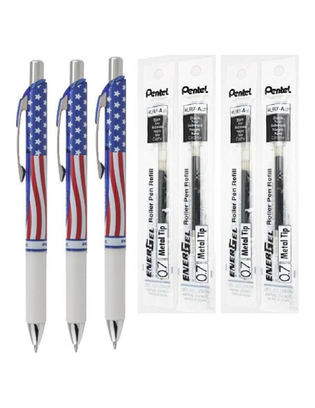 Conjunto de bolígrafos de gel Pentel EnerGel Deluxe RTX 0.7mm Conjunto de bolígrafos de gel Pentel EnerGel Deluxe RTX 0.7mm