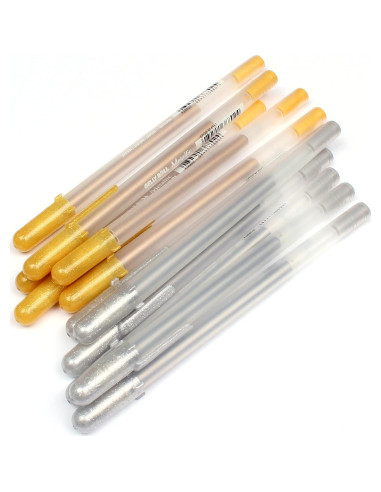Juego de bolígrafos de gel Sakura Gelly Roll 12 unidades plata y oro