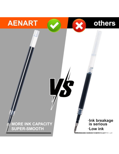 Bolígrafos de Gel Aen Art, Paquete de 30, Punta Fina 0.7mm