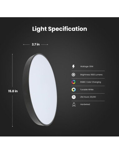 Luz de Techo Inteligente Feit Electric 30W RGBW 38,1 cm