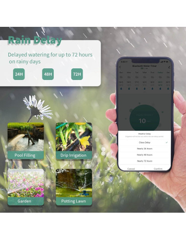 Temporizador de Agua WiFi Diivoo para Jardín, 1 Salida