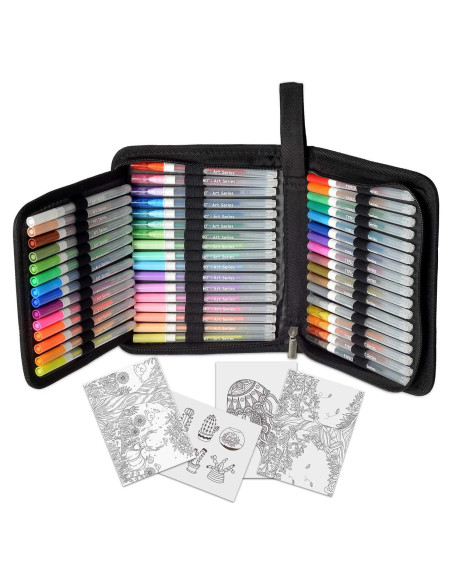Set de 48 bolígrafos de gel Typecho con estuche portátil Set de 48 bolígrafos de gel Typecho con estuche portátil
