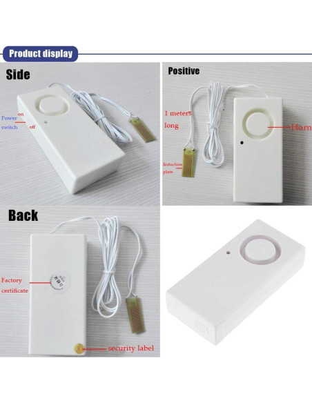 Ximimark Alarma de Fuga de Agua 2Pcs 120dB Detección Inundación Ximimark Alarma de Fuga de Agua 2Pcs 120dB Detección Inundación
