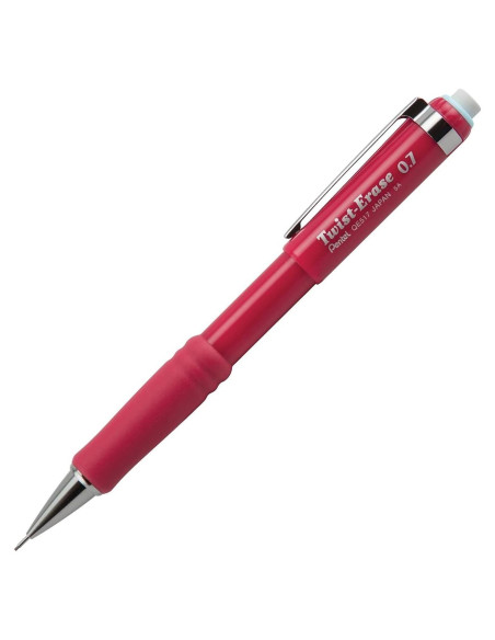 Lápiz Mecánico Pentel QE517B 0.7 mm Rojo con Borrador