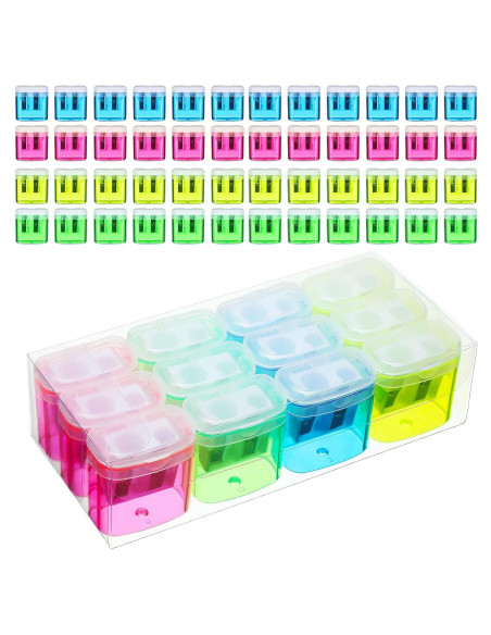 48 Sacapuntas Manuales Doble Orificio Tenare Multicolor 48 Sacapuntas Manuales Doble Orificio Tenare Multicolor