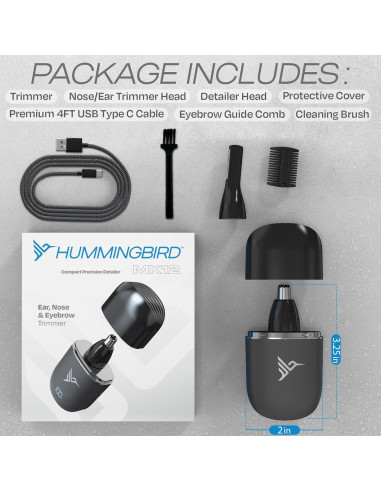 Recortador de Vello Nasal Hummingbird MK12 Impermeable USB-C