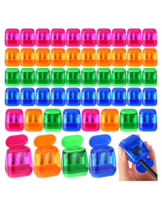 48 Sacapuntas Manuales Chivertion Doble Agujero Portátiles