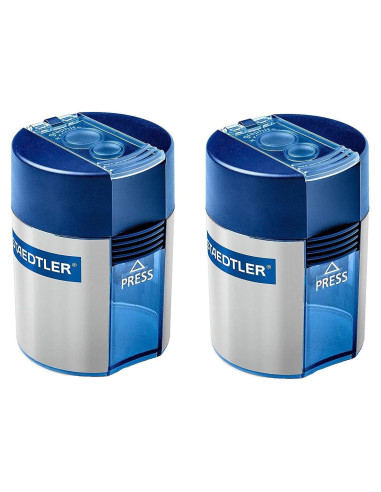 Sacapuntas de doble orificio Staedtler 512 001 - Azul y Plata