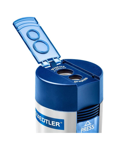 Sacapuntas de doble orificio Staedtler 512 001 - Azul y Plata