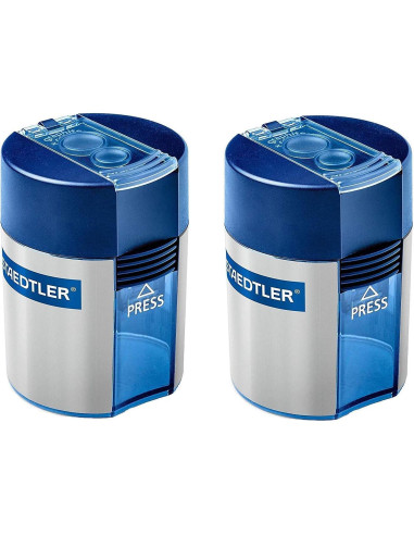 Sacapuntas de doble orificio Staedtler 512 001 - Azul y Plata
