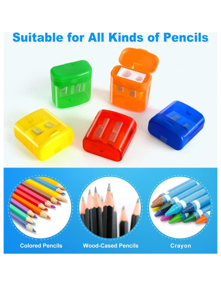 Paquete de 40 Sacapuntas Doble Orificio Toidgy Multicolor Paquete de 40 Sacapuntas Doble Orificio Toidgy Multicolor