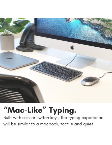 Teclado USB-C Macally Compacto 78 Teclas Gris Espacial Teclado USB-C Macally Compacto 78 Teclas Gris Espacial