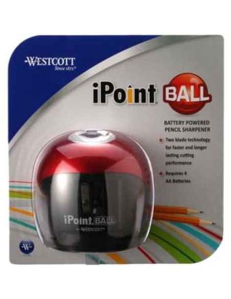 Sacapuntas eléctrico Westcott iPoint Ball rojo compacto Sacapuntas eléctrico Westcott iPoint Ball rojo compacto