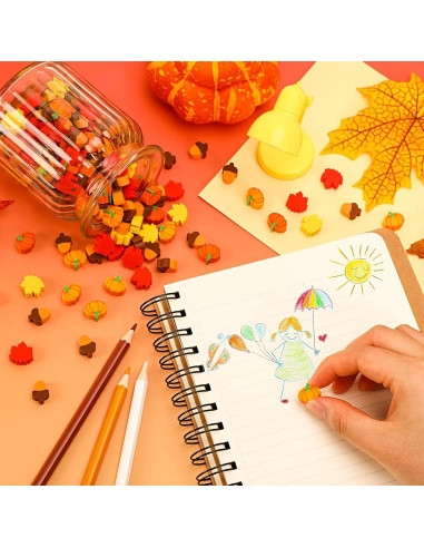 Borradores Mini de Otoño JUNEBRUSHS - 150 Piezas para Niños