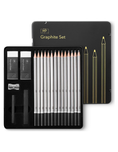 Lápices de Dibujo Mr. Pen 19 Pcs con Borradores y Sacapuntas Lápices de Dibujo Mr. Pen 19 Pcs con Borradores y Sacapuntas