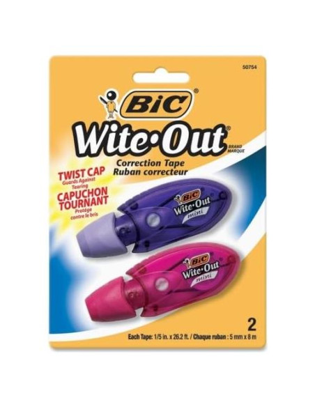 Cinta Correctora BIC Wite-Out Mini 0.51 cm x 5.99 m - 2 Unidades Cinta Correctora BIC Wite-Out Mini 0.51 cm x 5.99 m - 2 Unidades