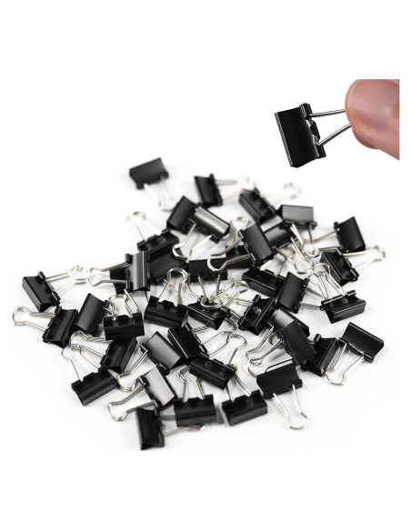 40 Clips de Carpeta Pequeños Ykimok 15mm Negro 40 Clips de Carpeta Pequeños Ykimok 15mm Negro
