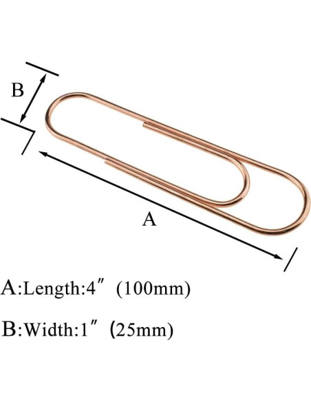 Clips de Papel Resistentes HAHIYO 14 Paquete 10 cm Oro Rosa Clips de Papel Resistentes HAHIYO 14 Paquete 10 cm Oro Rosa