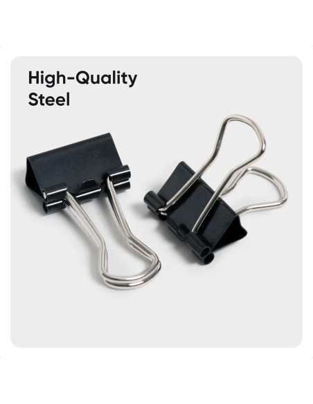 Clips de Carpeta Micro U Brands 100 Unidades Negro y Plateado Clips de Carpeta Micro U Brands 100 Unidades Negro y Plateado