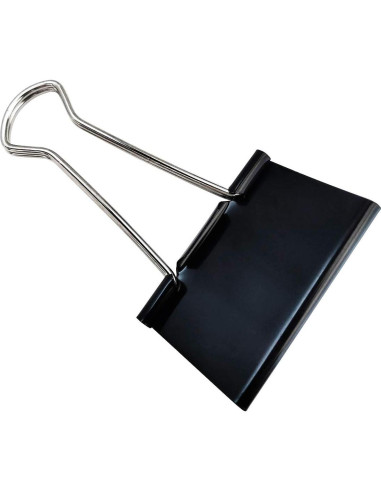 Clip de carpeta extragrande DSTELIN negro - Paquete de 12