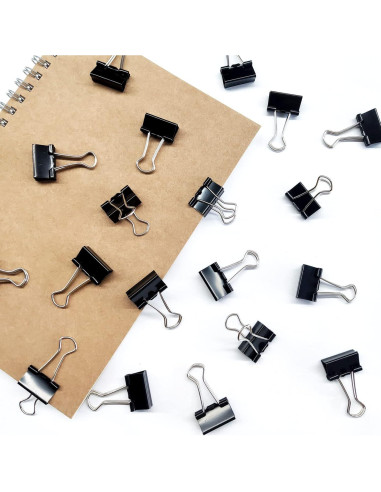 96 Mini Clips de Encuadernación DSTELIN 1.9 cm Negros
