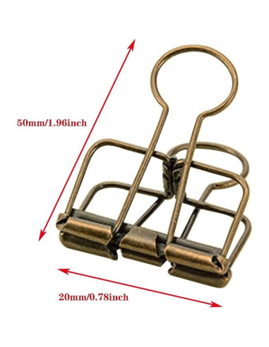 20 Clips de Carpeta Medianos Rddconkit de Metal 5.08 cm