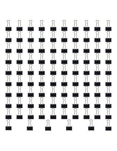 Clips de Carpeta Medianos Clipco 1.25" Negros 96 Piezas