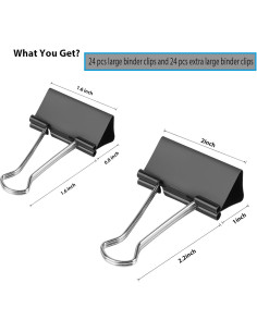 Clips de Carpeta Ufmarine 48 Pcs Grandes y Extra Grandes 2