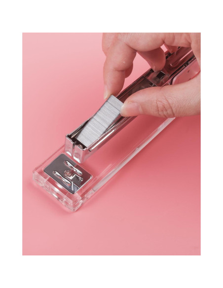 Grapadora Acrílica Transparente Honagu Rosa - Accesorio de Oficina Grapadora Acrílica Transparente Honagu Rosa - Accesorio de Oficina
