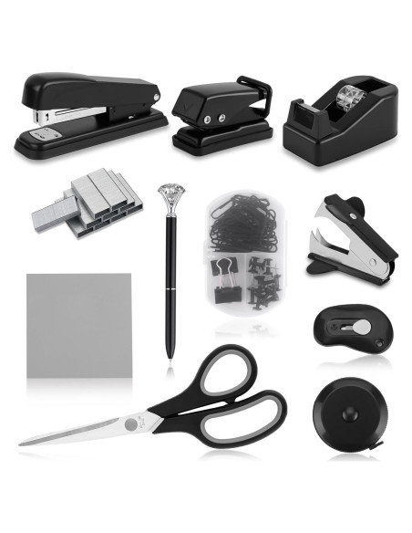 Kit de Accesorios de Escritorio Kogcmeetl Negro 12 Piezas Kit de Accesorios de Escritorio Kogcmeetl Negro 12 Piezas