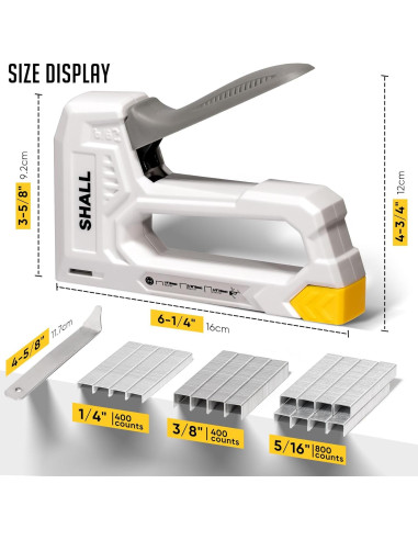 Grapadora de Uso Ligero SHALL Blanca con 1600 Grapas JT21