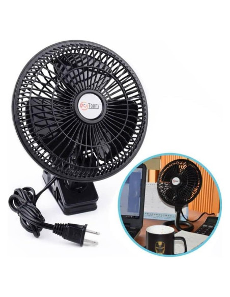 Ventilador de Clip TN TONNY 15,24 cm 2 Velocidades Negro Ventilador de Clip TN TONNY 15,24 cm 2 Velocidades Negro