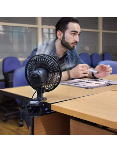 Ventilador de Clip TN TONNY 15,24 cm 2 Velocidades Negro