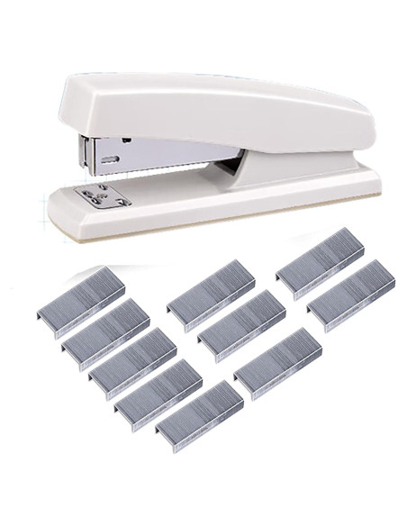 Grapadora de Escritorio Yansanido Blanca 20 Hojas 500 Grapas Grapadora de Escritorio Yansanido Blanca 20 Hojas 500 Grapas