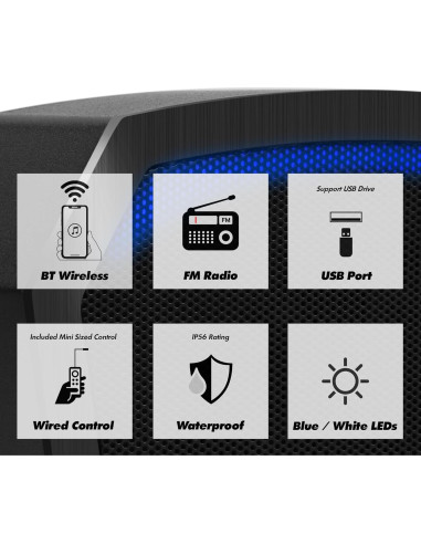 Sistema de Audio GoHawk ATN5-Q 4 Altavoces Bluetooth 1000W