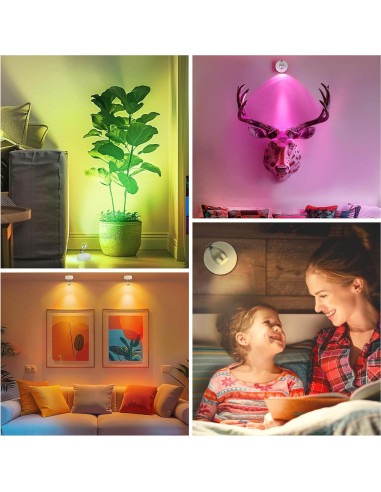 Paquete de 4 luces LED inalámbricas Destlife RGBW 13 colores