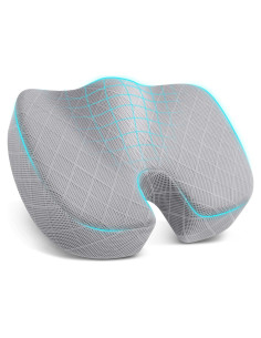 Cojín de Asiento TushGuard Grande Espuma Viscoelástica Gris Claro