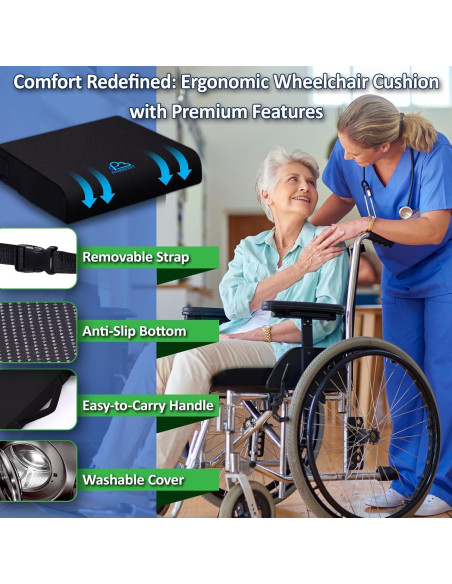 Cojín de Silla de Ruedas PRIMART Gel Enfriador Ergonómico Cojín de Silla de Ruedas PRIMART Gel Enfriador Ergonómico